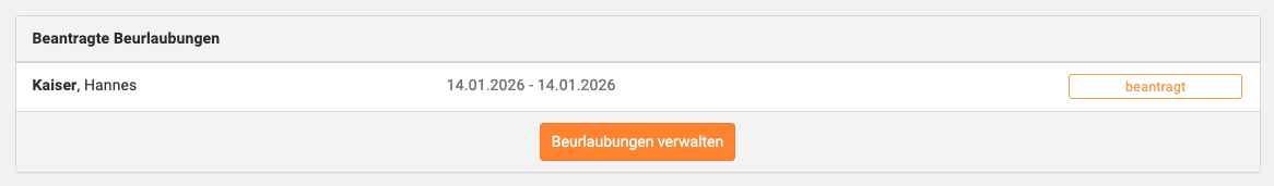 Zukünftige Abwesenheiten
