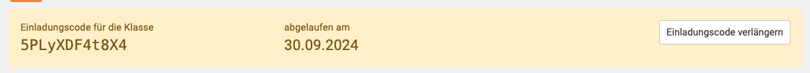 Einladungscode verlängern