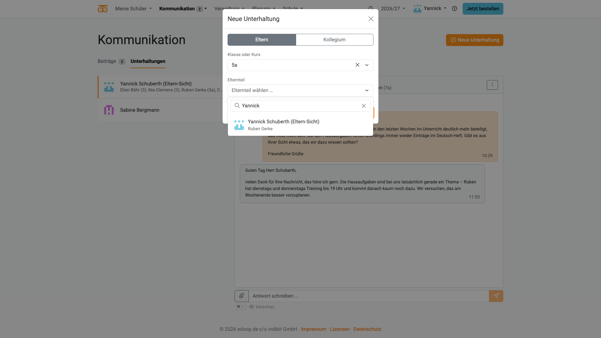 Unterhaltungen mit Elternteil Unterhaltungen mit Elternteil