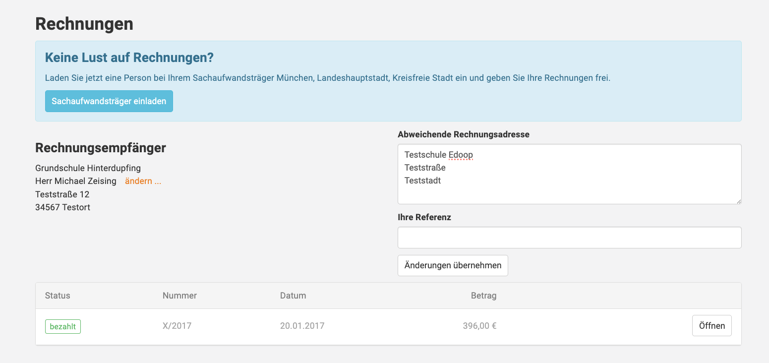 Übersicht über Ihre Rechnungen