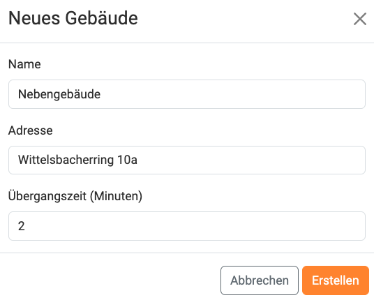Gebäude anlegen Gebäude anlegen