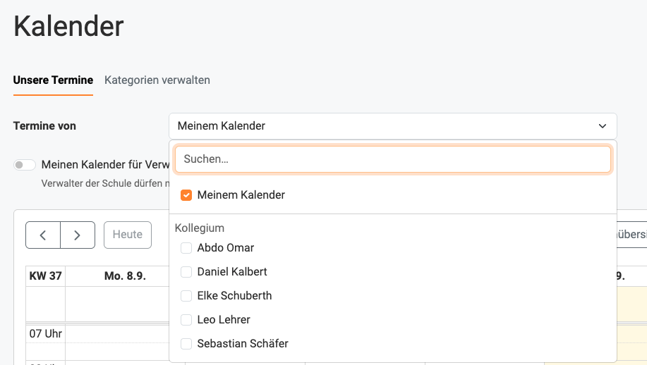 Termine Verwaltung