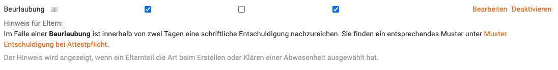 Abwesenheitsarten Fall 2