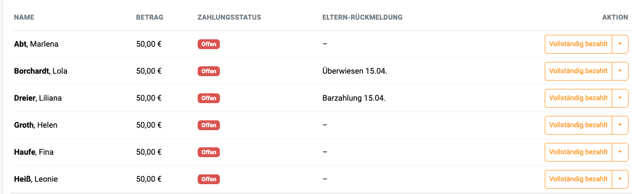 Rückmeldung Elternteil