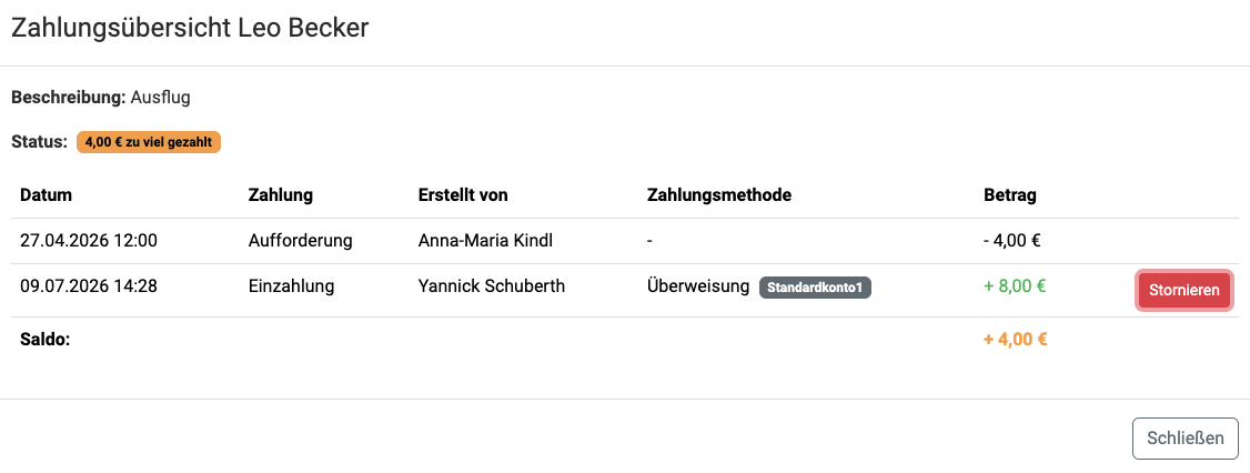 Zahlung stornieren 1