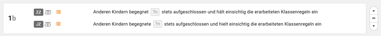 Zeugnisbaustein löschen