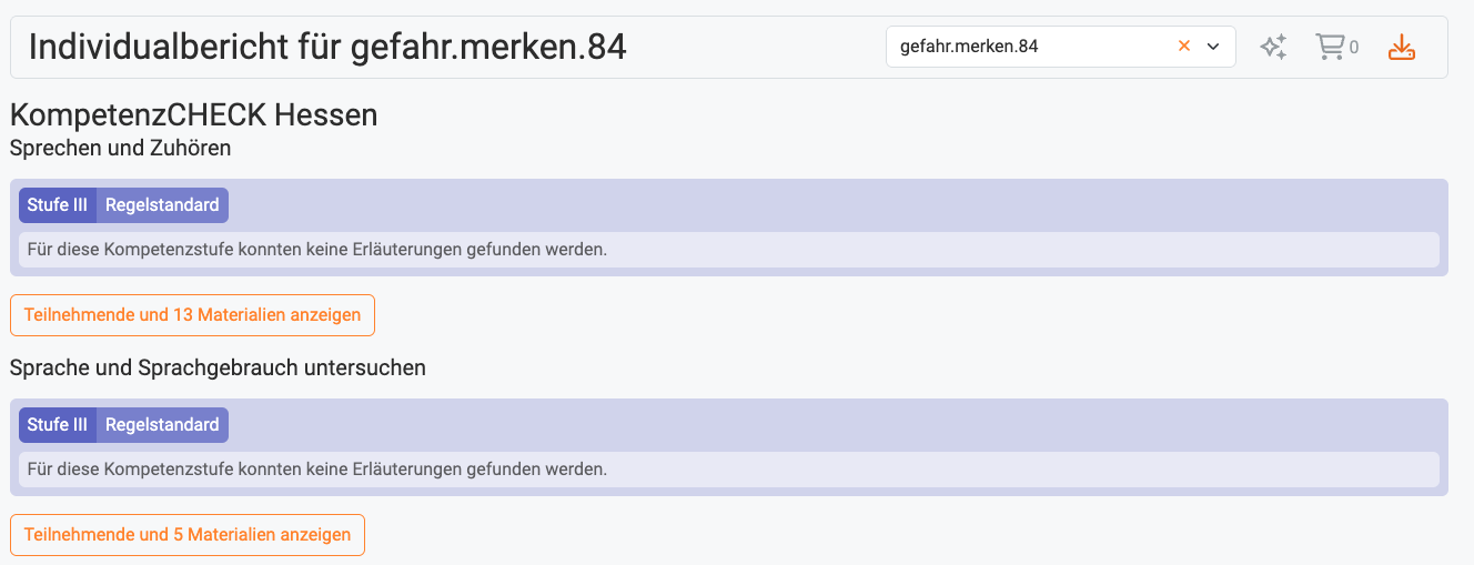 Kompetenzstufenmodell Individualbericht