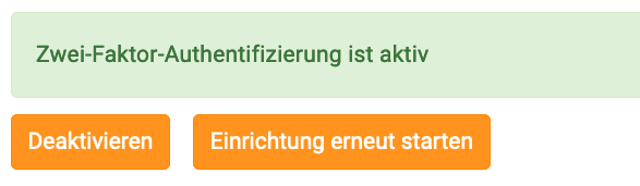 Erfolgsmeldung 2FA