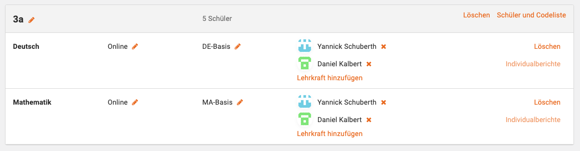 Lehrkraft wählen